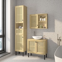 Direct usine : Commode en bois pour chambre à coucher, bureau en rotin pour salon avec 2 tiroirs et table d'angle
