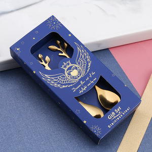 Mini forma de flor, barra de acero inoxidable chapada en oro, cuchara de té, cuchara de café, juego de regalo para Navidad - Product Image 5