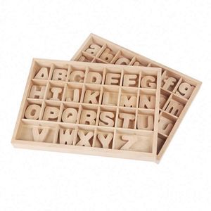 26PCS ABC Wooden <b>Alphabet</b> <b>Blocks</b> Standing Stacking 3D Natural Wood Letters Sensory Learning Toy - Product Image 6