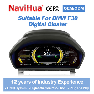 มาตรวัดความเร็วแบบดิจิตอล Navihua พร้อม Carplay จอ LCD แดชบอร์ด Mirror Link มาตรวัดรถยนต์สำหรับ BMW ซีรีส์ 3 4 รุ่น F30 F31 ปี 2013-2017 - Product Image 1