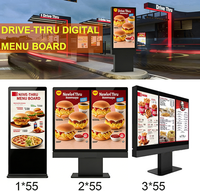 Fabrika Sıcak Satış 4K Dış Mekan Menü Panosu SDK CMS 1 Yıl Garantili Su Geçirmez LCD Dokunmatik Ekranlı Kiosk Drive Thru Dijital Menü Totemi