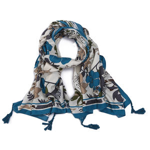 תבניות שונות מודפסות צעיף בסגנון ארוך לנשים צעיף פוליאסטר חוף זול לשימוש קיץ וחורף - Product Image 2