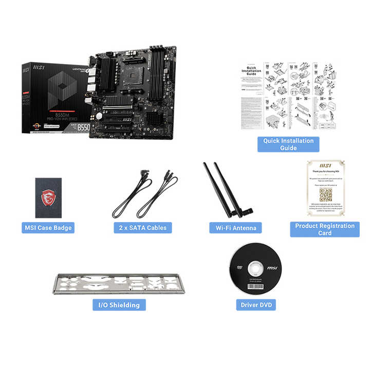 MSI B550M PRO-VDH WIFI CEC Motherboard Supports AMD Ryzen 5000 & 3000 Series Desktop Processors MSI B550M PRO-VDH WIFI CEC Motherboard Supports AMD Ryzen 5000 & 3000 Series Desktop Processors
