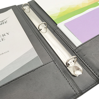Portafolio de Negocios A4 con Logotipo Personalizado, Bolsa para Documentos de PU con Carpeta de 3 Anillos para Material de Oficina o Uso Escolar