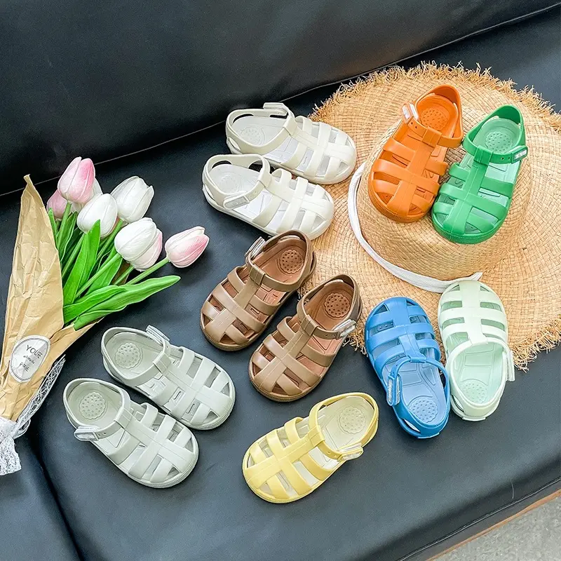Sandal anak-anak Unisex, Kasut Jelly Anti slip tahan air untuk musim panas
