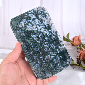 Offre Spéciale : Plateau Rectangulaire en Agate Mousse Naturelle Polie à la Main, Pierre de Guérison pour Bijoux et Cadeaux - Product Image 3