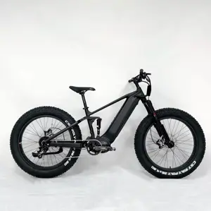 48v ईबाइक रिचार्जेबल बैटरी पूर्ण निलंबन 26 इंच मिड ड्राइव फैट टायर ग्रीन इलेक्ट्रिक माउंटेन साइकिल