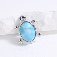 Pendentif en Larimar Naturel Série Océan, Bijou en Pierre Précieuse, Design Argent 925, Charmant Pendentif en Argent et Larimar, Prix de Gros
