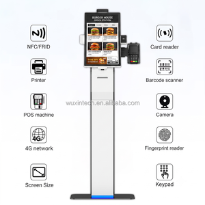 Kiosco de autoservicio con pantalla táctil capacitiva de escritorio, podio/lectern de pie, terminal POS de autoservicio con escáner de código de barras integrado y NFC - Product Image 5