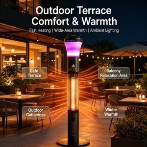 Chauffe-<span class=keywords><strong>terrasse</strong></span> infrarouge extérieur, chauffage <span class=keywords><strong>électrique</strong></span> sur pied 1500W avec haut-parleur Bluetooth et lumière RGB pour jardin et <span class=keywords><strong>terrasse</strong></span> - Product Image 5