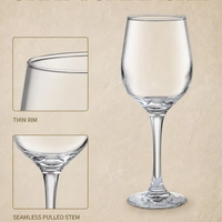 Wijnkelk Glazen Kelk Heldere Glas 370ml Tulpvormig Lange Steel Proefglas ODM OEM voor Restaurant Hotel Bar Banket Feest