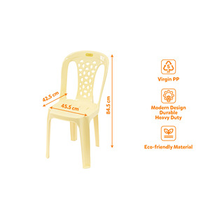 Large PP Plastic <b>Garden</b> <b>Chair</b> Floral Pattern Backrest Heavy Duty Lightweight Durable <b>Stackable</b> Eco-Friendly Waterproof <b>Chair</b> - Product Image 3