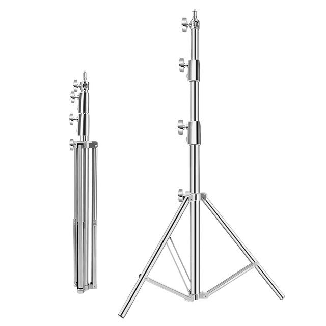 High Quality 2.8M Stainless Steel Professional Adjustable Photography Light Tripod Stand Portable Design for Studio Video