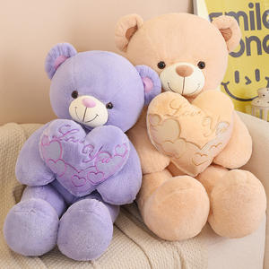 Lila Herz Teddybär Plüsch tier Valentinstag Riese Menschliche Größe Bär Kuscheltier puppe Super Soft Toys Schlafen Langes Kissen - Product Image 5