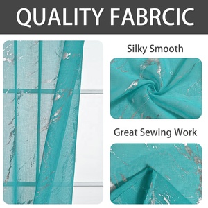 Feuille de Offre Spéciale argent voilage rideau pour chambre salon Dolly Texture Tulle semi-occultant prêt maison chambre rideau fournisseur - Product Image 5