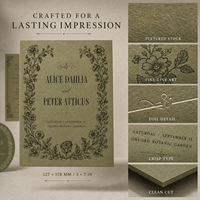 Kit d'invitation de mariage coordonné sur mesure, thème vintage, avec cadre floral gravé, invitation, calendrier, RSVP, monogramme, cartes ovales à insérer