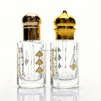 Flacon de parfum octogonal arabe de 3 ml, 6 ml, 12 ml, flacon d'huile essentielle