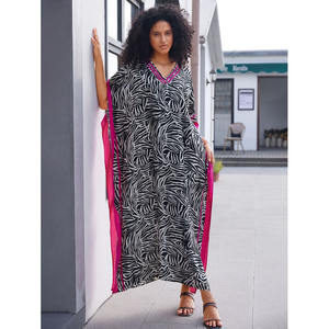 ชุดเดรสยาวผ้าเรยอนสำหรับวันหยุดพิมพ์ลายคดเคี้ยวคลุมชายหาดแบบเซ็กซี่ขนาดใหญ่ - Product Image 2