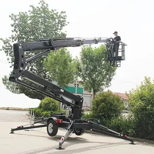 12m Hydraulic Trailer Mounted Towable Spider Boom Lift Telescopic Articulating Lift For Aerial Work