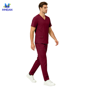 Haut de blouse médicale extensible 2 directions pour homme Med <span class=keywords><strong>Couture</strong></span> en tissu polyester Dobby, lavable en machine, avec poche poitrine, fourniture ODM - Product Image 6