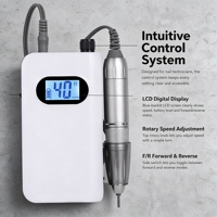 Machine à ongles portable rechargeable avec moteur à balais en carbone 0-40000 tr/min, outil électrique de manucure et pédicure