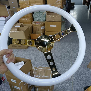 Volant de course pour simulateur de conduite, volant de drift, personnalisé, 15 pouces, 380 mm, ABS, poignée blanche, support doré - Product Image 2