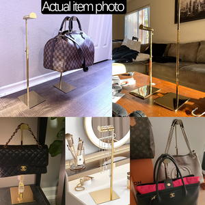 Có Thể Điều Chỉnh Kim Loại <span class=keywords><strong>Chrome</strong></span> Vàng Hiển Thị Ví Đứng Treo Móc Đơn Túi Xách Móc Áo Chủ Hiển Thị Kệ Cho Cửa Hàng Cửa Hàng - Product Image 5