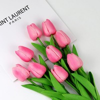 Bunga Tulip Artifisial PU Modern Tangkai Tunggal Berembos Dekoratif Ramah Lingkungan Perlengkapan Fotografi Pernikahan Luar Ruangan Dekorasi Rumah