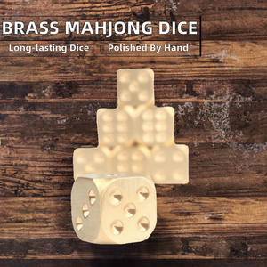 ลูกเต๋าทองเหลืองแท้ ขัดเงาด้วยมือ ขนาด 13 มม. 15 มม. ดีไซน์สร้างสรรค์ ธีมเกมไพ่นกกระจอก สำหรับอุปกรณ์บาร์ คุณภาพดี ทำจากโลหะทองแดง - Product Image 2