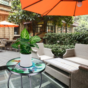 Ngoài trời Patio vườn khảm ngoài trời bên Patio bàn nhà máy đứng chuồn chuồn Lotus Glass giọng Vòng cuối bảng - Product Image 5