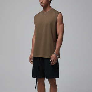 T-shirt sans manches 100% coton, poids lourd, 300 GSM, douceur supérieure, tissu pré-rétréci, ne se rétrécit pas - Product Image 4