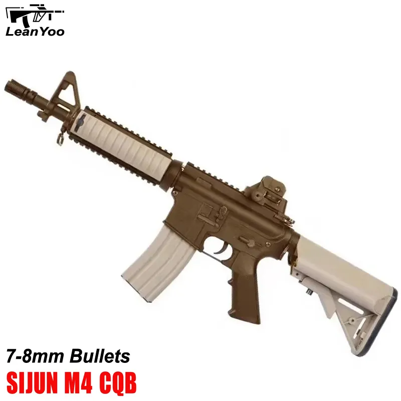 M4 CQB 7-8mm Blaster mainan pistol Premium kualitas luar ruangan Permainan Besar M4 Gel air Bead Blaster percikan bola pistol dengan Drum WarGame
