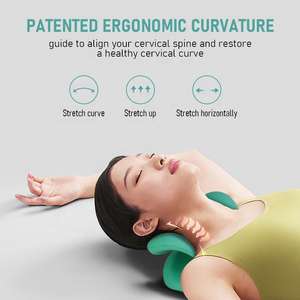 Alat perenggang leher, alat traksi merenggang leher, bantal penyangga Lumbar untuk pemijat leher - Product Image 3