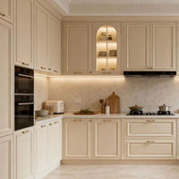 Ensemble complet d'armoires de cuisine en forme de L, prix d'usine, armoires de cuisine modernes de luxe sur mesure, unités suspendues, placard de rangement