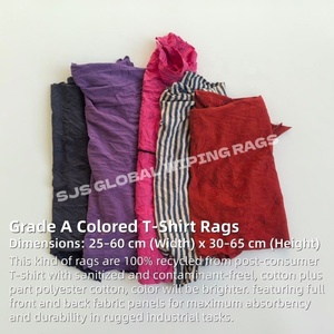 Trapos de Limpieza Industriales Multiusos de 25 kg, Trapos de Camiseta de Colores Reciclados, Trapo de Algodón para Limpieza - Product Image 2