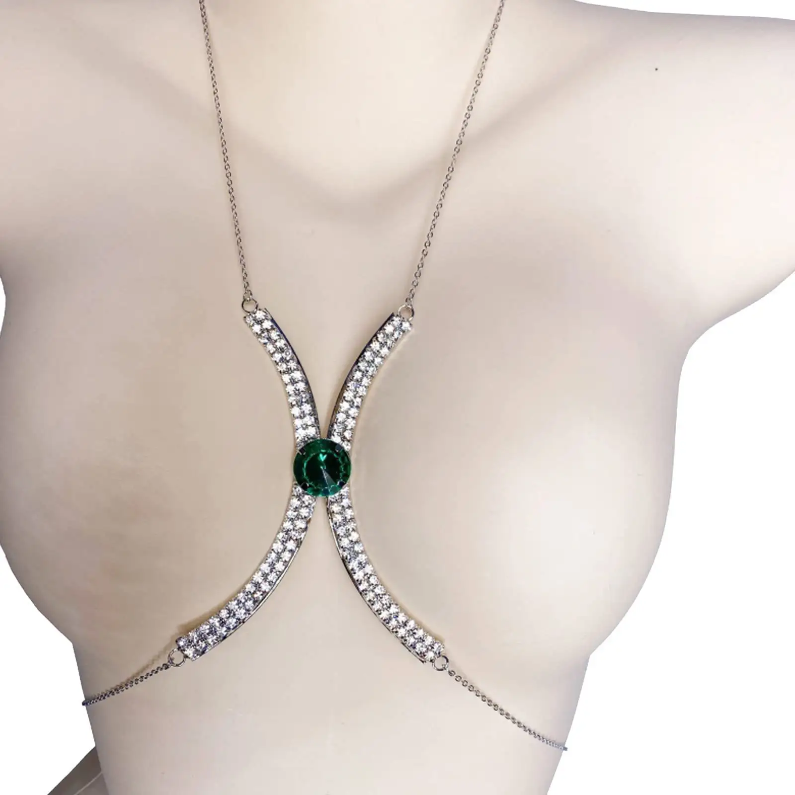 Jóias finas Cristal Bikini Rhinestone Bra Colar Moda Cadeia Corpo ao Peito Liga Guangdong Body Jewelry das Mulheres