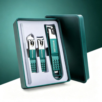 Ensemble de manucure professionnel en acier inoxydable 4 pièces avec lime à ongles en verre nano