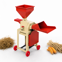 Nouvelle Hacheuse de Fourrage et Broyeur de Grains 2-en-1 Mobile Mini 220V pour Alimentation du Bétail (Utilisation à Sec et Humide)