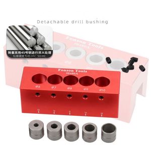 ANDUUK W-124 Outils pour Joints de Travail du Bois 6/7/8/9/10mm 5 Trous Gabarit de Perçage de Centrage Gabarit de Goujons en Aluminium Guide de Forage Étape Gabarit de Cheville - Product Image 1