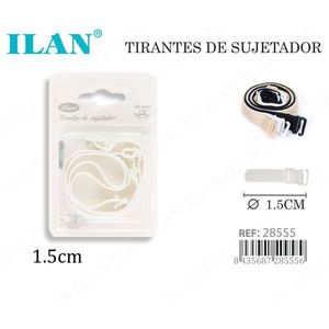 Spalline per reggiseno Iln da 1,5 cm bianche regolabili per accessori intimi da donna - Product Image 3