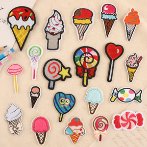 Wholesale Custom Color Heart Candy Embroidery Patch Lollipop Candy Snacks Food PatchEmbroidered Iron on Patches for Clothing Hat - Product Image 2