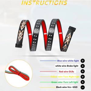 Feu arrière de voiture, clignotant, feu de freinage, 12V 24V, feu de recul, double clignotant d'avertissement, bande LED en forme de flèche pour camionnette, Jeep - Product Image 5