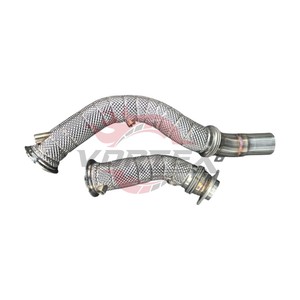 SS304ของกระแสน้ำวนไหลสูง downpipe สำหรับ M4 F80 M3 BMW S55 F82ไอเสียประสิทธิภาพ3.0T พร้อมการป้องกันความร้อนแบบบูรณาการ - Product Image 1