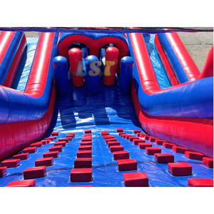 Parcours d'obstacles de mur d'escalade de glissière gonflable de glissière sèche gonflable de PVC commercial avec la double glissière pour des enfants et des adultes - Product Image 4
