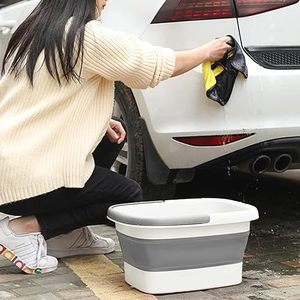 折りたたみ式フットバスベイスンプラスチックフットバケット、マッサージキューポイント折りたたみ式ランドリーバスケット付き - Product Image 6