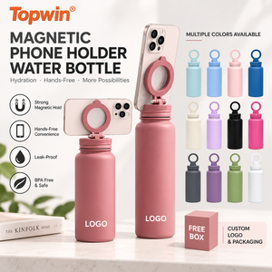 Support magnétique pour téléphone, gourde isotherme en acier inoxydable avec couvercle compatible MagSafe pour la salle de sport et les activités de plein air - Product Image 1