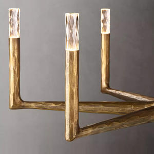 Luminaires suspendus vintage en laiton massif de 36 pouces, style moderne pour la maison, salle à manger, restaurant, bar, lustre doré de luxe - Product Image 2