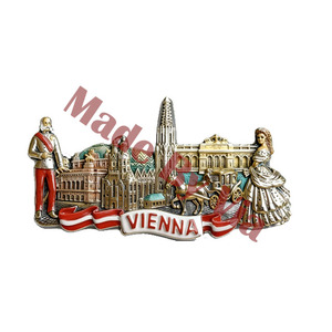 Vienna Fridge Magnet Souvenir Tourist <strong>Metal</strong> <strong>Die</strong> Casting Engraving Construction Magnetic Fridge Magnet for Party Home Decor - Product Image 5