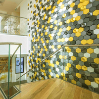 Tuiles acoustiques de plafond professionnelles Kingkus 3D Sound Solution en fibre de polyester pour une installation facile et un contrôle du bruit