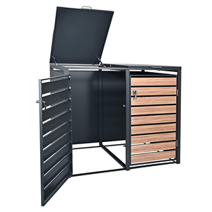 Bền 240L Ngoài Trời Thùng Rác Bin Với Mở Khóa Bằng Gỗ Kim Loại Cửa Vườn Thùng Rác Có Thể Hộp Cho Đường Bộ Sử Dụng - Product Image 4